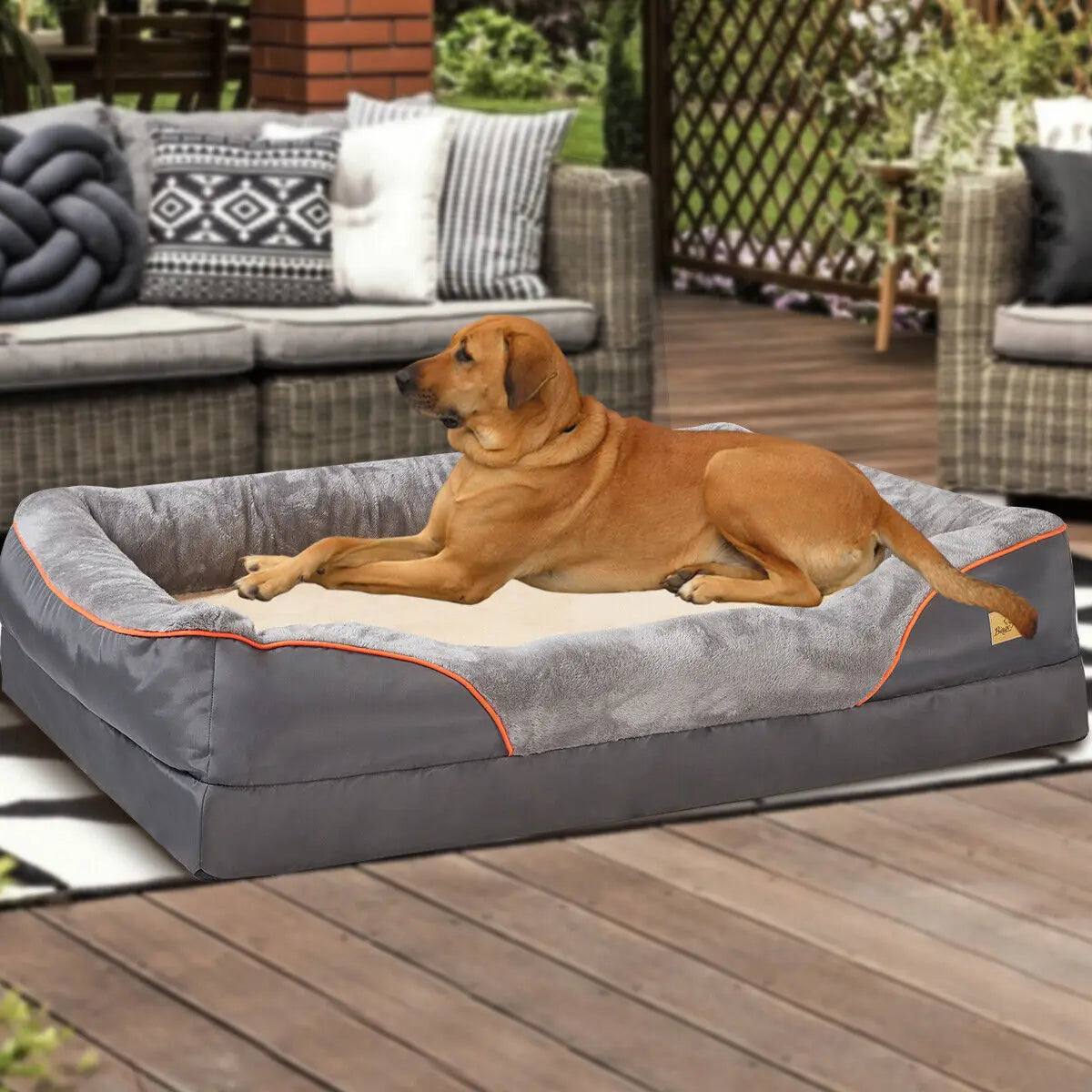 BINGOPAWCN Orthopedic Foam Dog Bed With Removable Cover