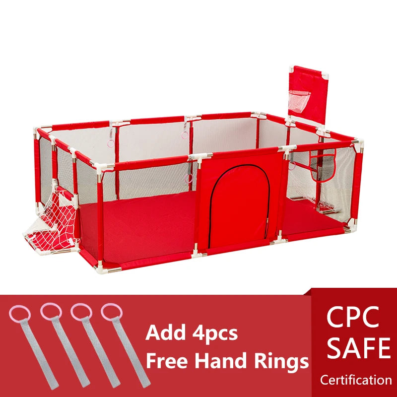 IMBABY Playpen With Basketball Fence For Children Safety