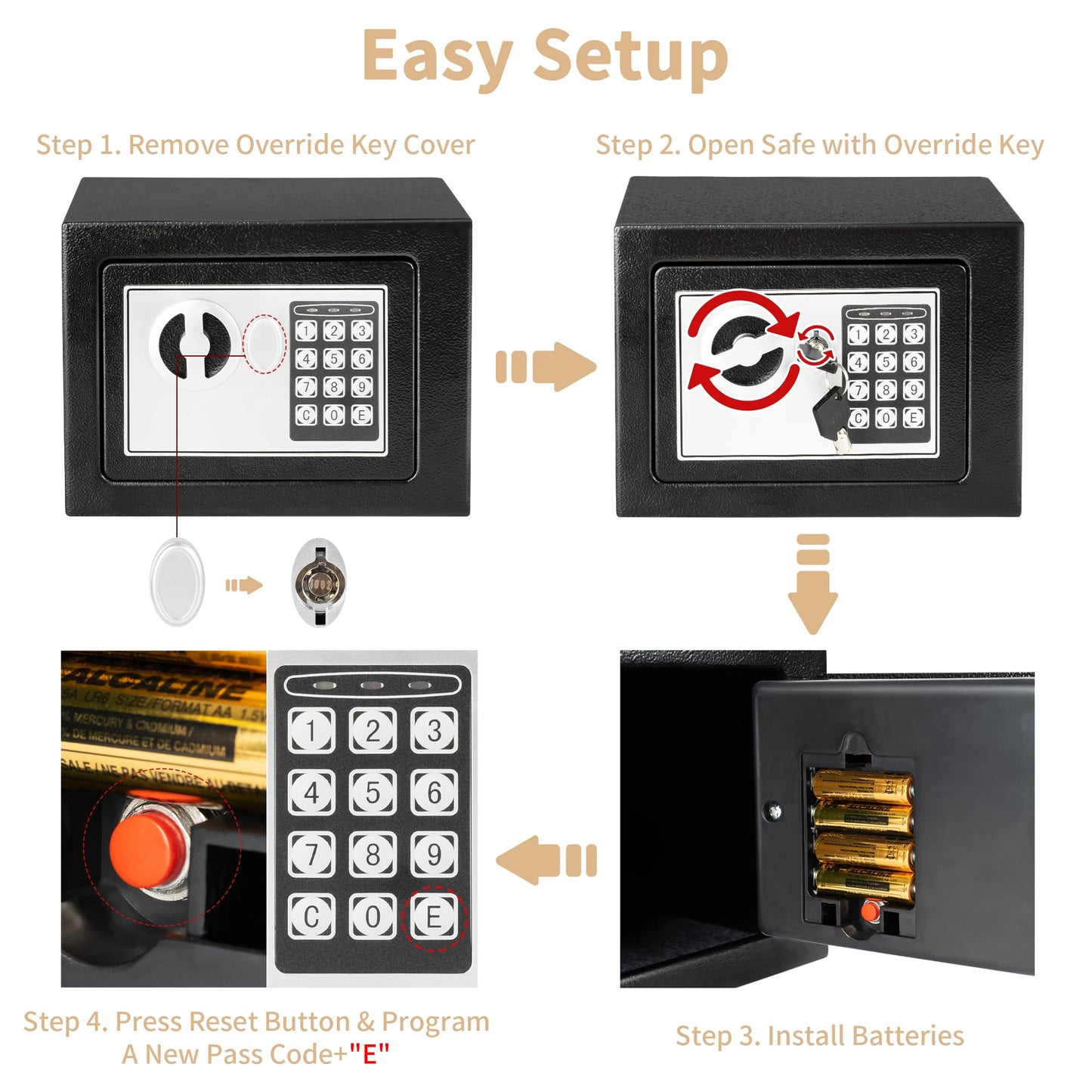 Digital Safe Box with Fireproof Money Bag for Home Security - Safety First Gear 25
