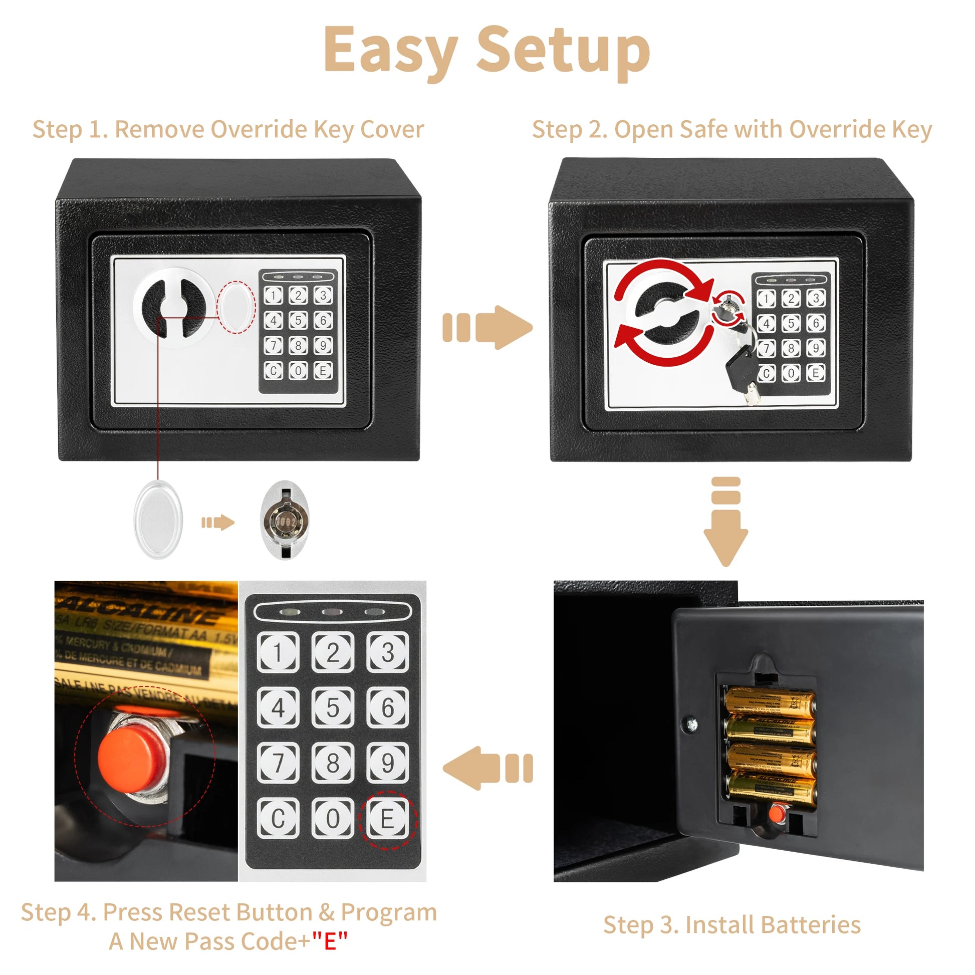 Digital Safe Box with Fireproof Money Bag for Home Security - Safety First Gear 25
