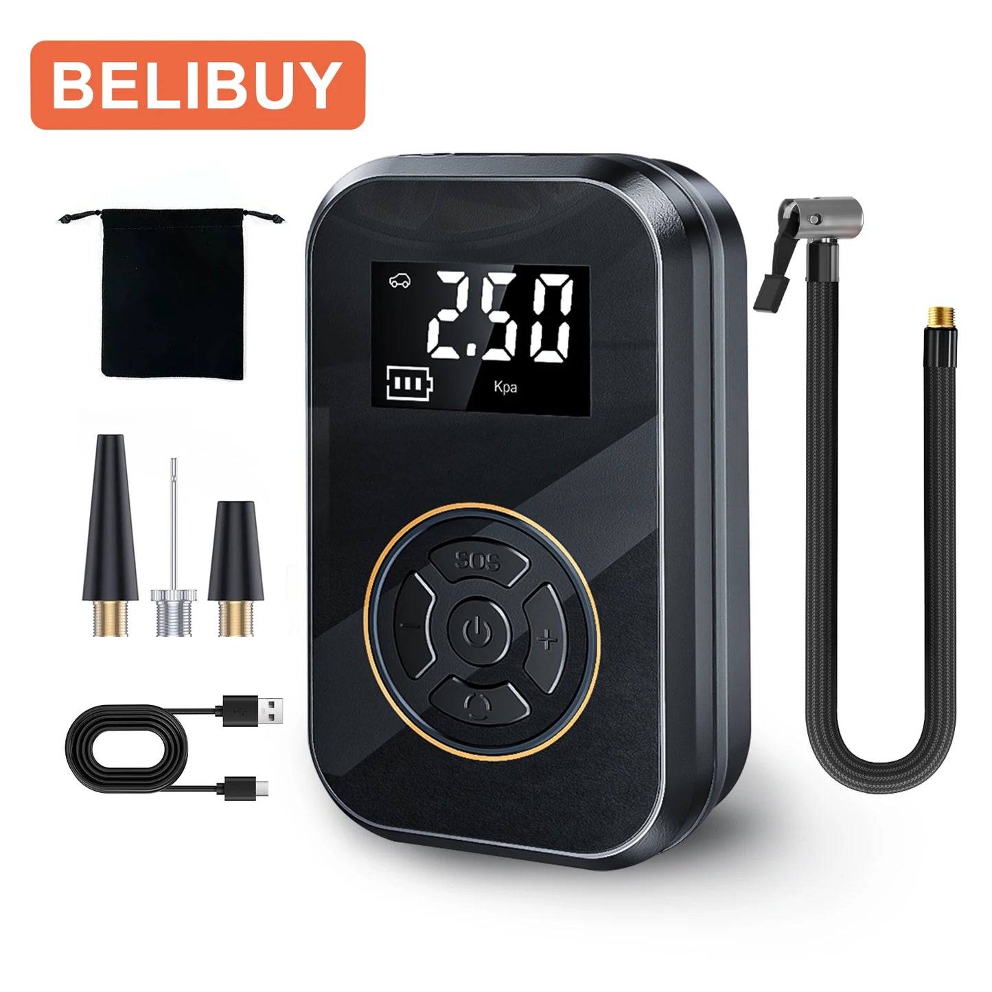 Belibuy Portable Tire Inflator With Digital Display Pump - Safety First Gear 25