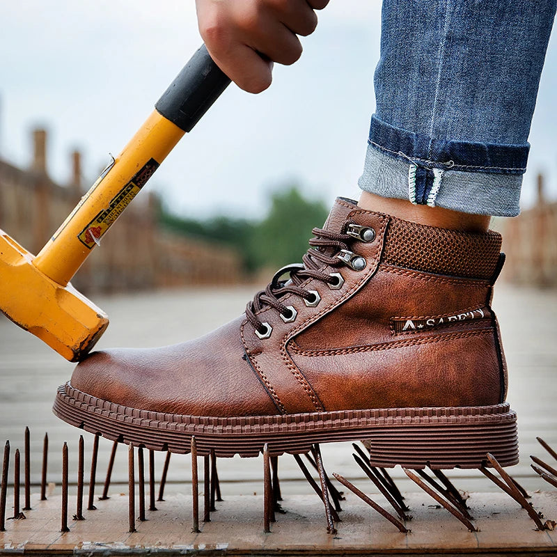 Mens Waterproof Steel Toe Work Boots High Top Safety Shoes - Safety First Gear 25