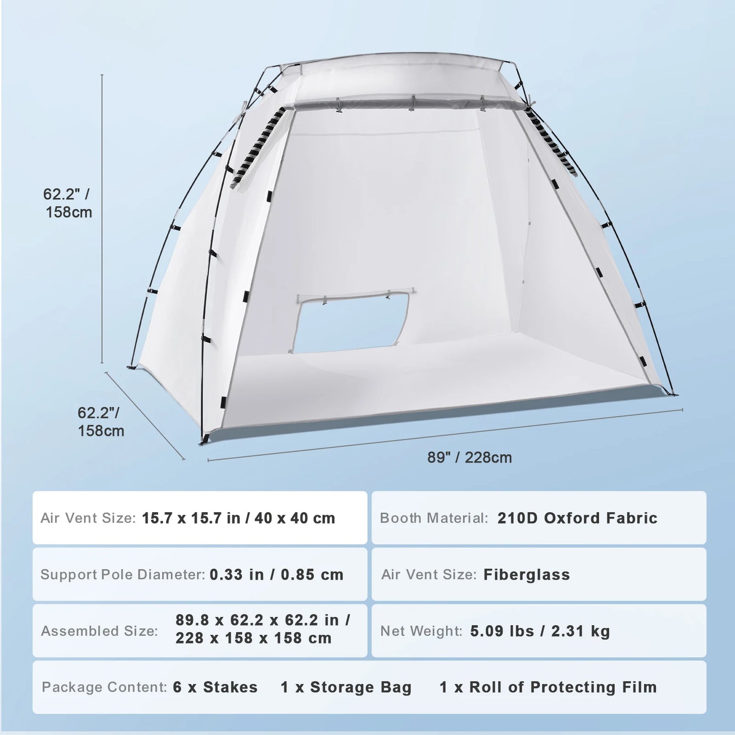 SucceBuy Portable Paint Booth Shelter Foldable Spray Painting Tent - Safety First Gear 25