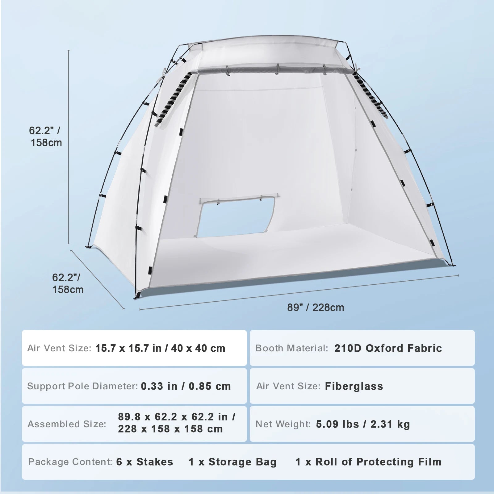 SucceBuy Portable Paint Booth Shelter Foldable Spray Painting Tent - Safety First Gear 25