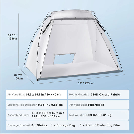 SucceBuy Portable Paint Booth Shelter Foldable Spray Painting Tent - Safety First Gear 25