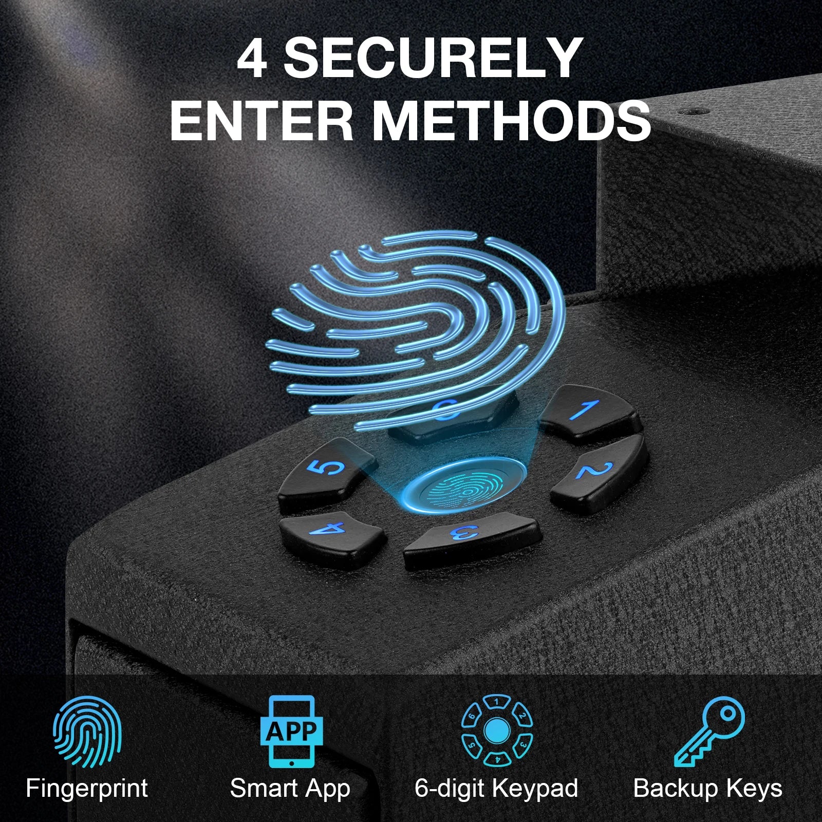 Biometric Handgun Safe with Smart App and Fingerprint Access - Safety First Gear 25