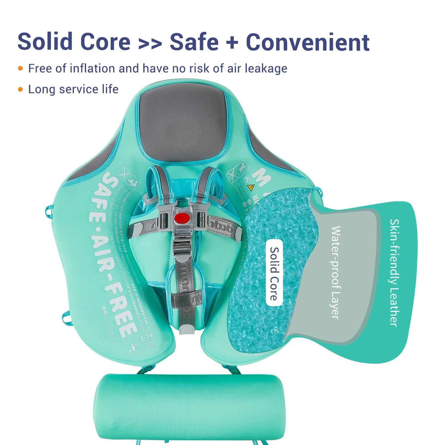 Mambobaby Safe Baby Float with Sunshade Canopy and Strap - Safety First Gear 25