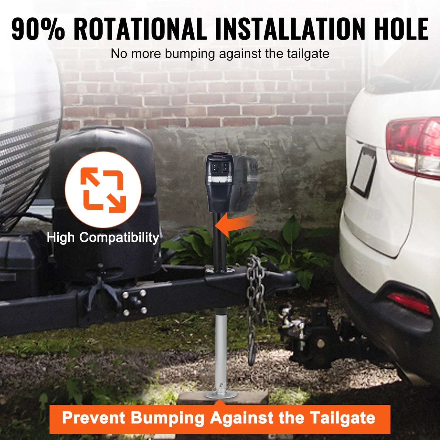 SucceBuy 3500/4000lbs Electric Trailer Jack Automotive Mechanical Workshop Tools Power Tongue Car Jack for BMW Tesla RV Camper