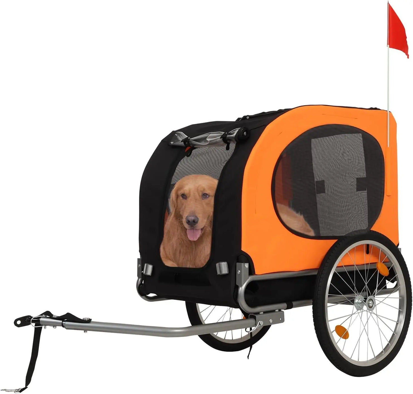 HiMISS Steel Dog Bike Trailer Universal Coupler Folding Pet Carrier