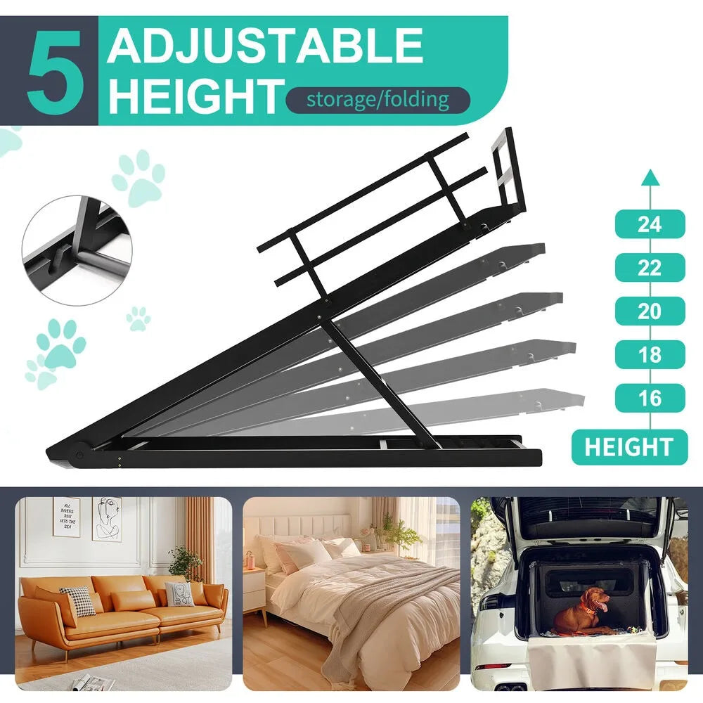 Folding Dog Ramp for Easy Access to Beds and Cars - Safety First Gear 25