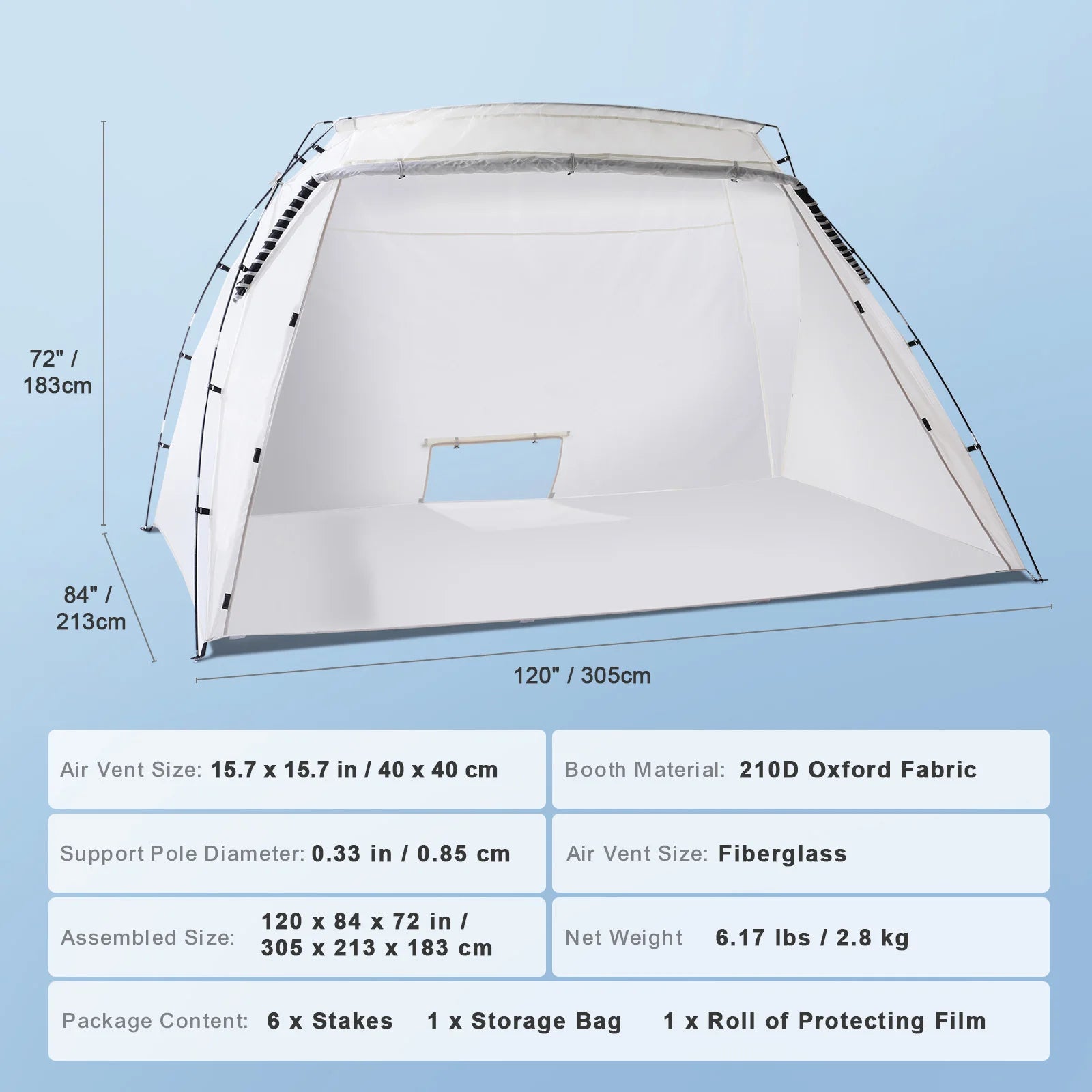 SucceBuy Portable Paint Booth Shelter Foldable Spray Painting Tent - Safety First Gear 25