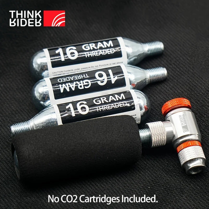 ThinkRider CO2 Pump For Bicycle Schrader Presta Adapter Bike Pump Inflator Aluminum Tire Tube Mini size MTB Bicycle Pumps CO2 Ca - Safety First Gear 25