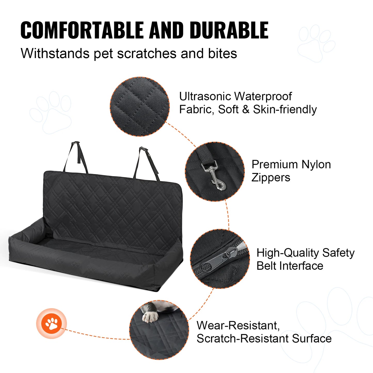 SucceBuy Waterproof Dog Car Seat Booster With Clip-On Leash