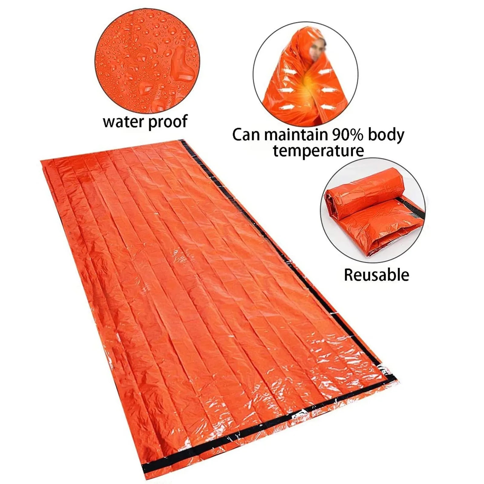 Portable Waterproof Emergency Survival Sleeping Bag for Outdoor Adventures - Safety First Gear 25