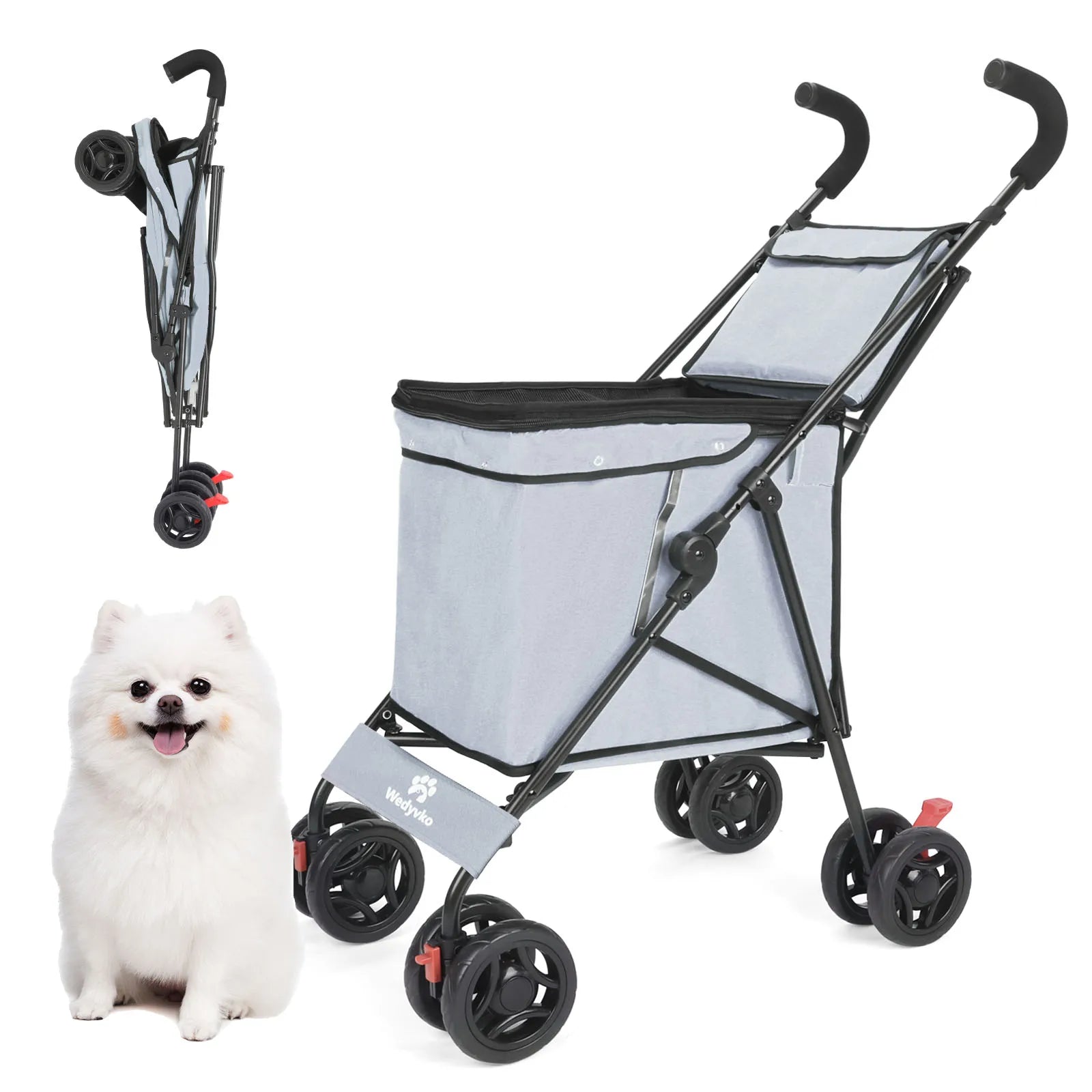 Pet Stroller for Dogs and Cats Travel Carrier with Wheels - Safety First Gear 25