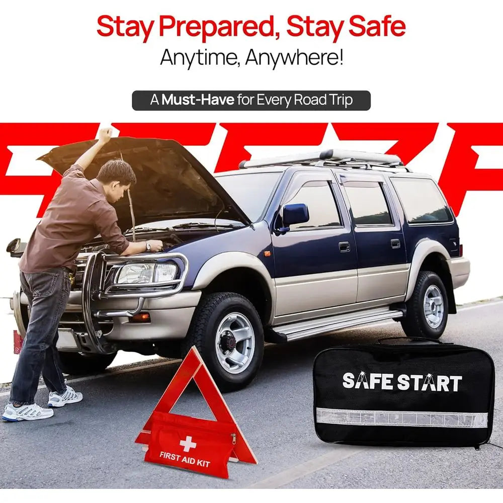 XMSJ Car Emergency Kit Roadside Safety Toolbox with First Aid