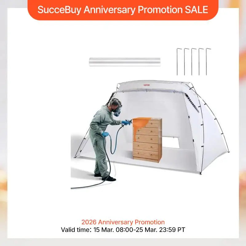 SucceBuy Portable Paint Booth Shelter Foldable Spray Painting Tent - Safety First Gear 25
