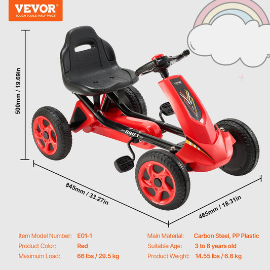 SucceBuy Kids Pedal Go Kart Four Wheel Off Road Racer