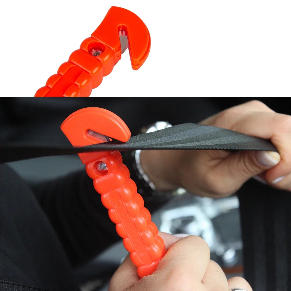 Car Safety Hammer And Seat Belt Cutter 2-In-1 Rescue Tool