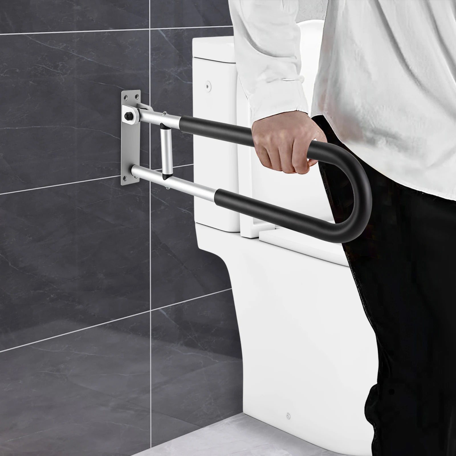 Foldable Shower Handrail Grab Bar for Safety Support - Safety First Gear 25