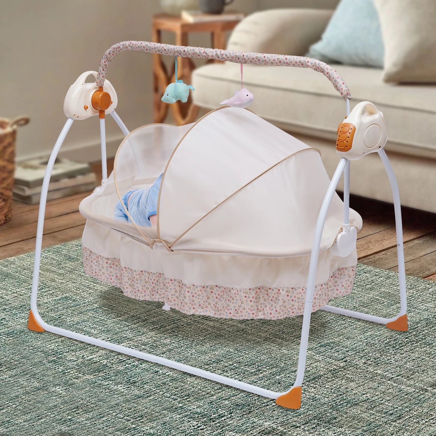 Baby Crib Cradle Infant Rocker Auto Swing Bed For Babies - Safety First Gear 25