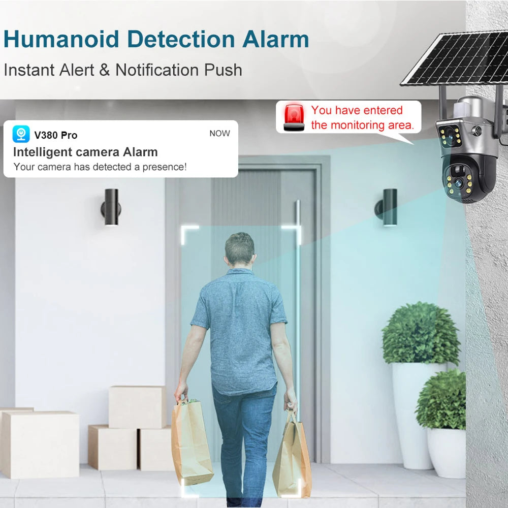 4G WiFi Solar Camera with Dual Lenses and Night Vision - Safety First Gear 25