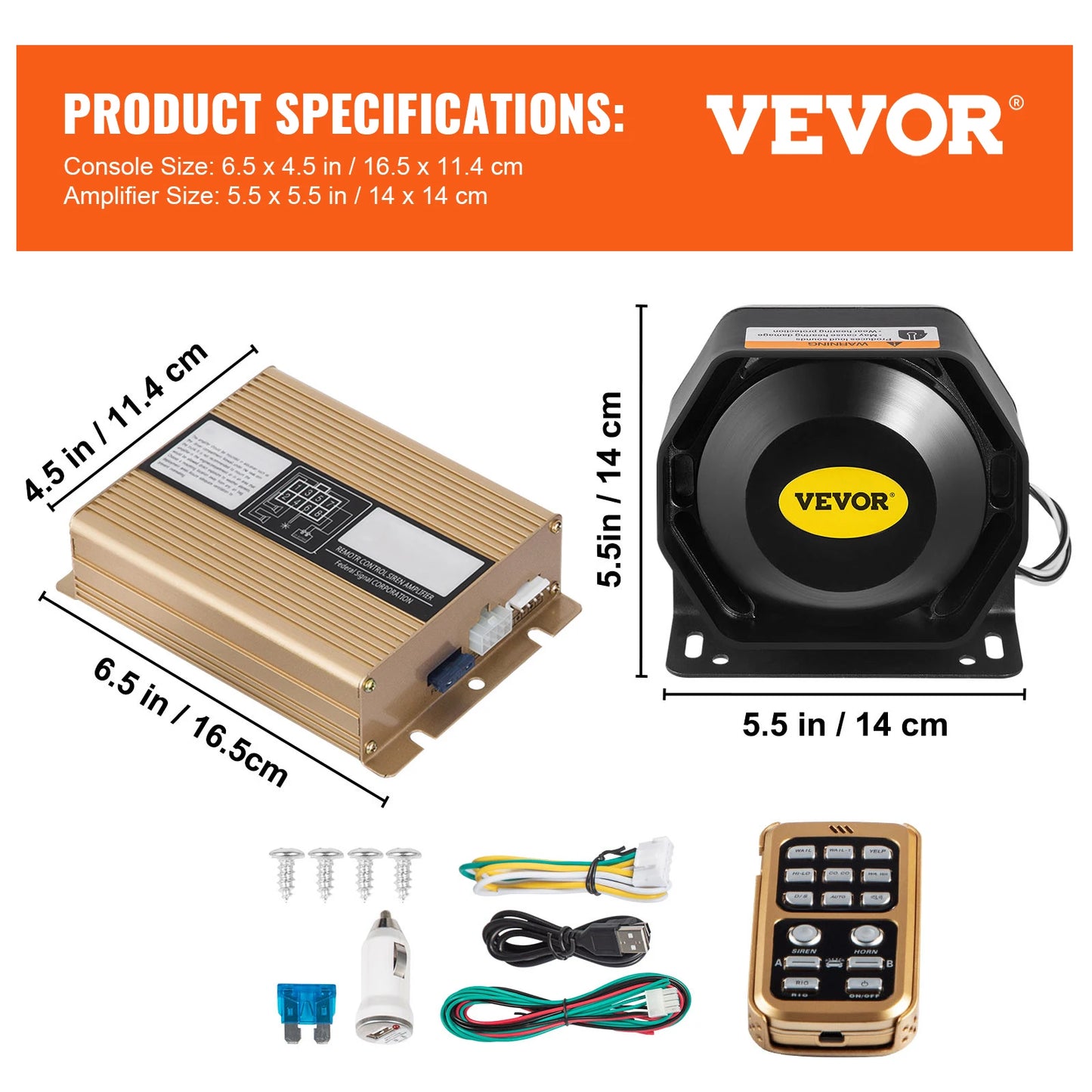 VEVOR 200W Vehicle Emergency Siren System With Remote Mic - Safety First Gear 25