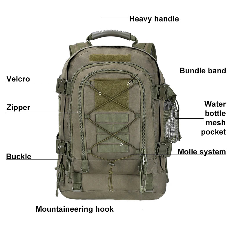 LQARMY Tactical Backpack Molle Assault Pack For Travel - Safety First Gear 25