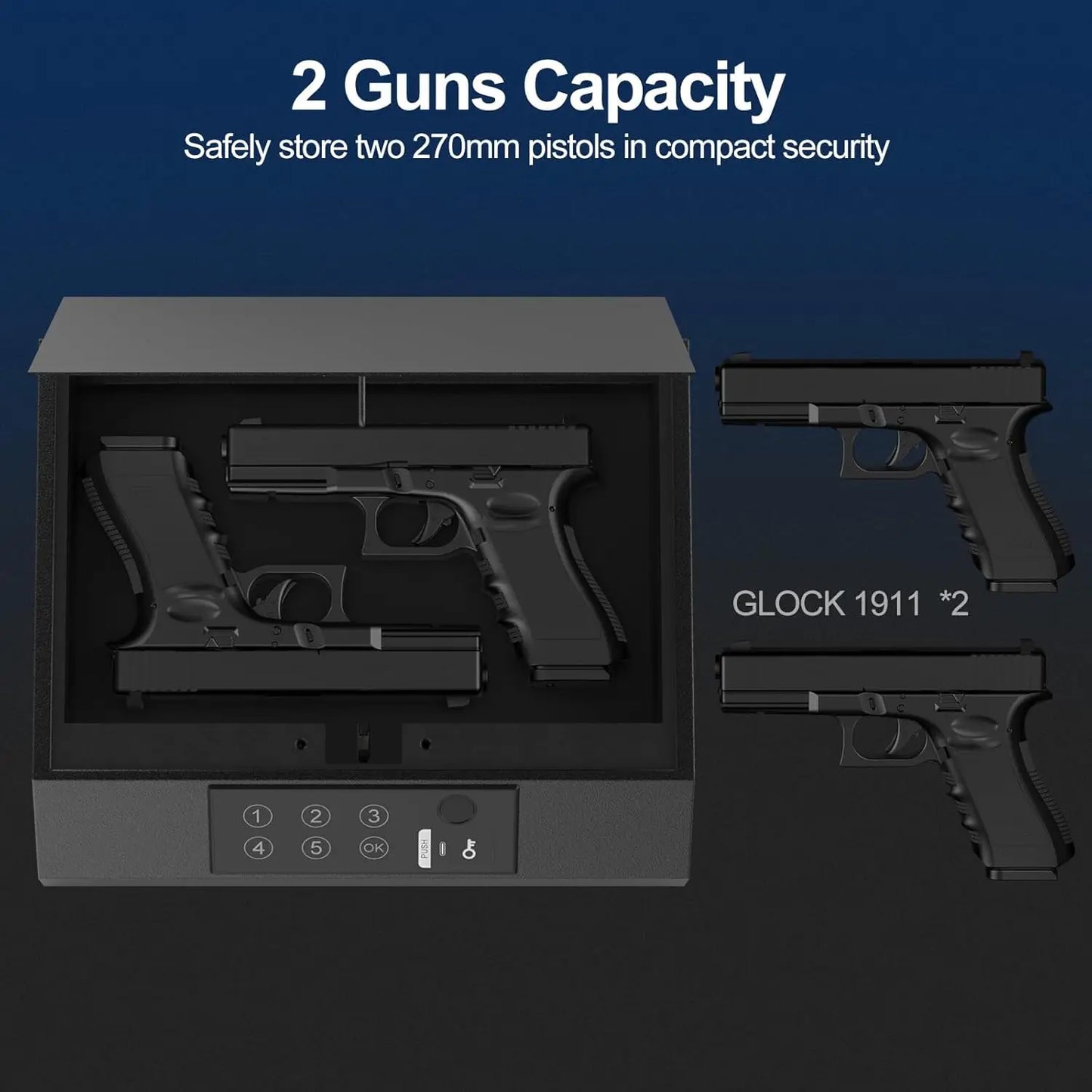 Biometric Pistol Safe With Quick Access Fingerprint Lock - Safety First Gear 25