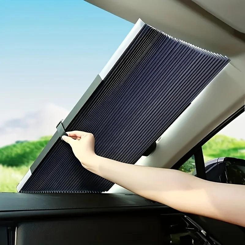 Automatic Retractable Car Sunshade for UV Protection and Insulation - Safety First Gear 25