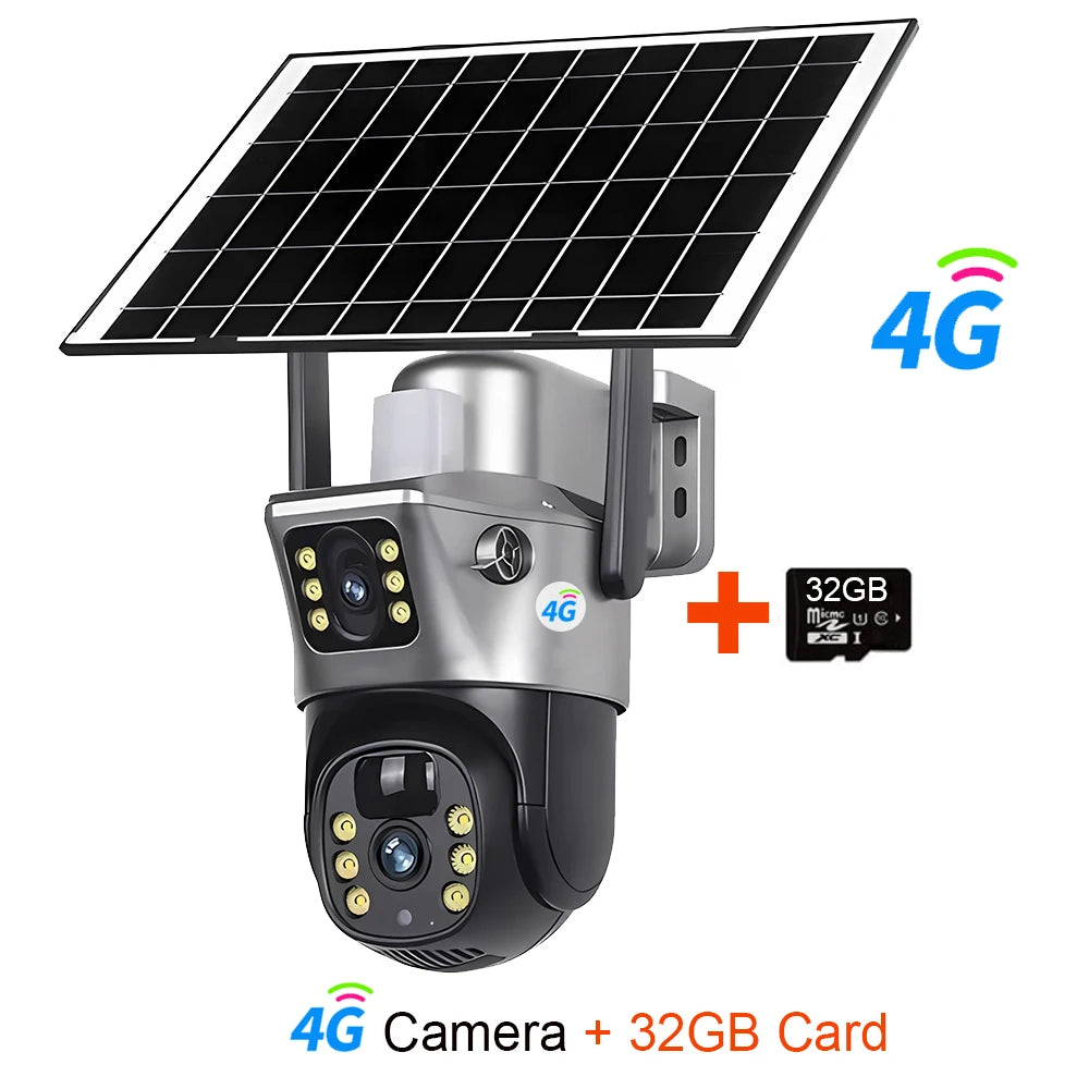 4G WiFi Solar Camera with Dual Lenses and Night Vision - Safety First Gear 25
