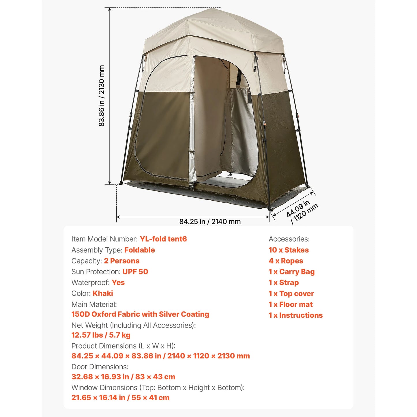 SucceBuy Camping Shower Tent One Room Privacy Changing Room - Safety First Gear 25