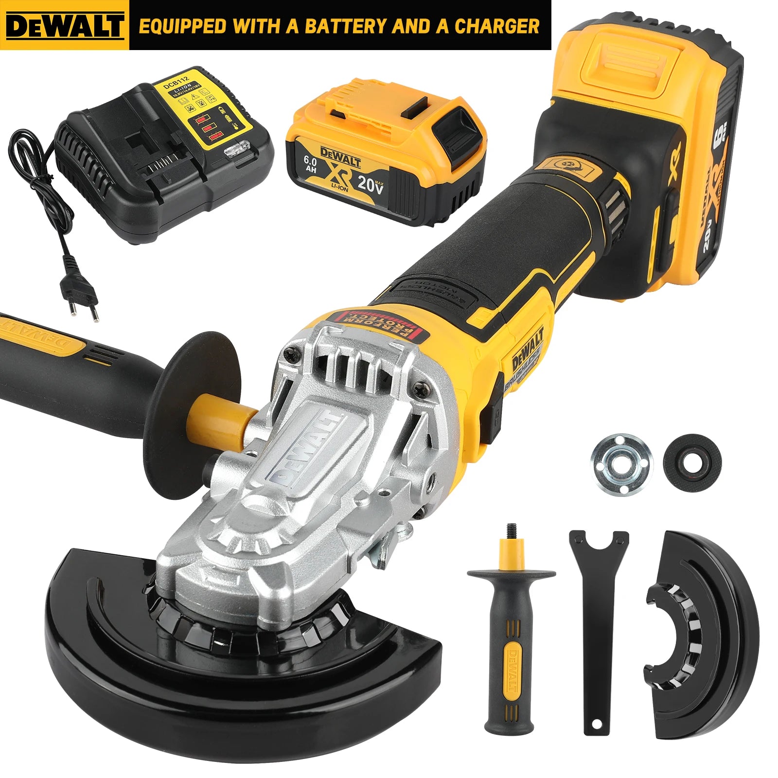 DEWALT DCG405FN 18V Max XR Brushless Cordless Angle Grinder - Safety First Gear 25