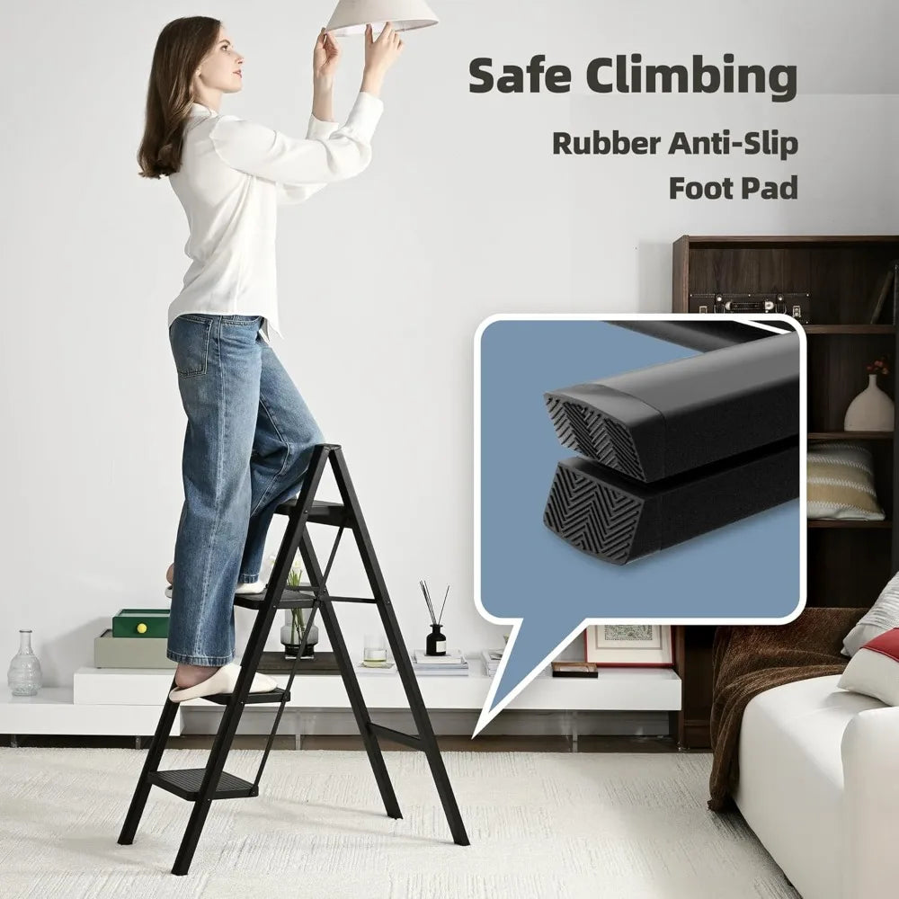 Portable Steel Folding Ladder With Anti Slip Treads