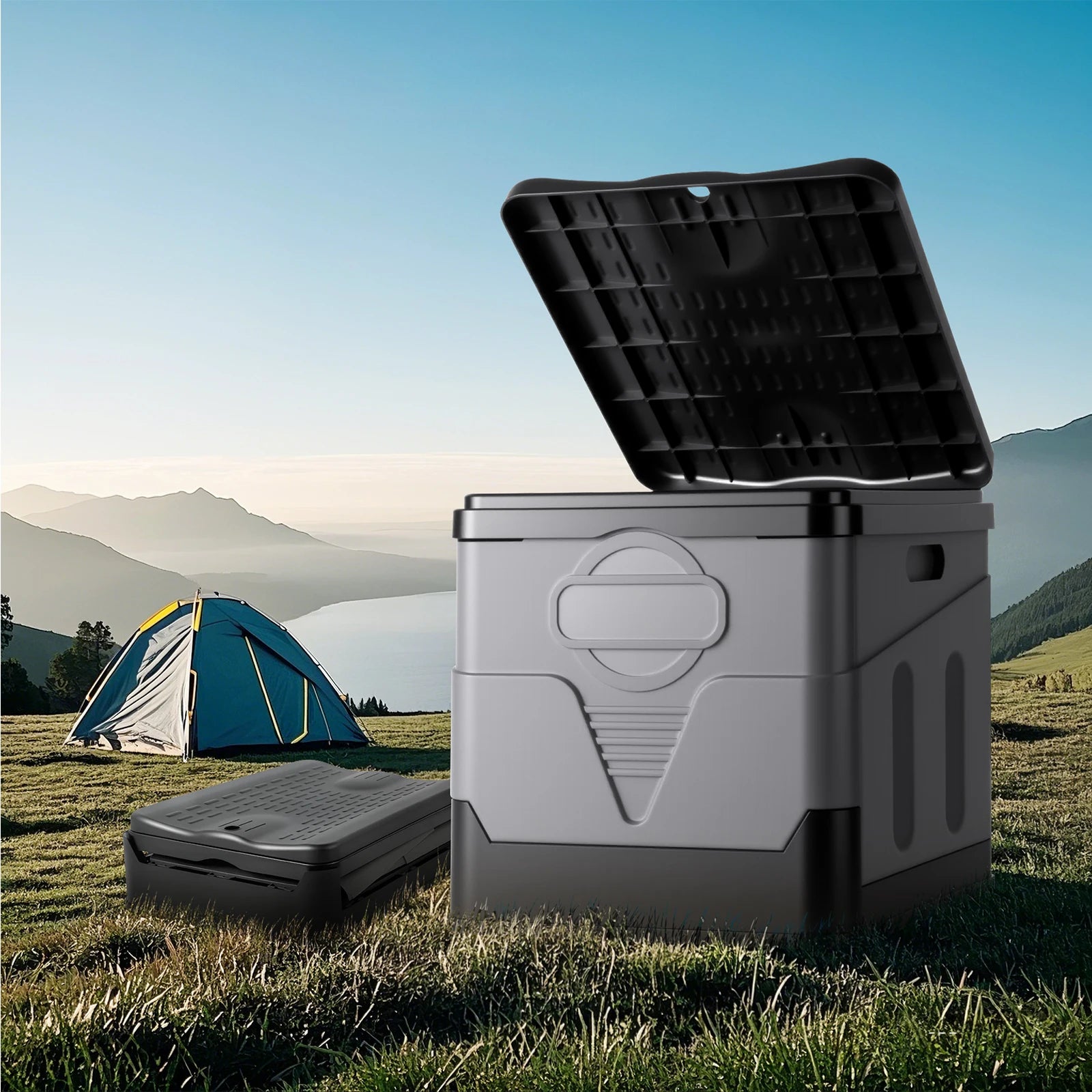 Portable Camping Toilet for Adults With Lid Paper Holder - Safety First Gear 25