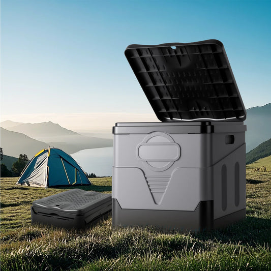 Portable Camping Toilet for Adults With Lid Paper Holder - Safety First Gear 25