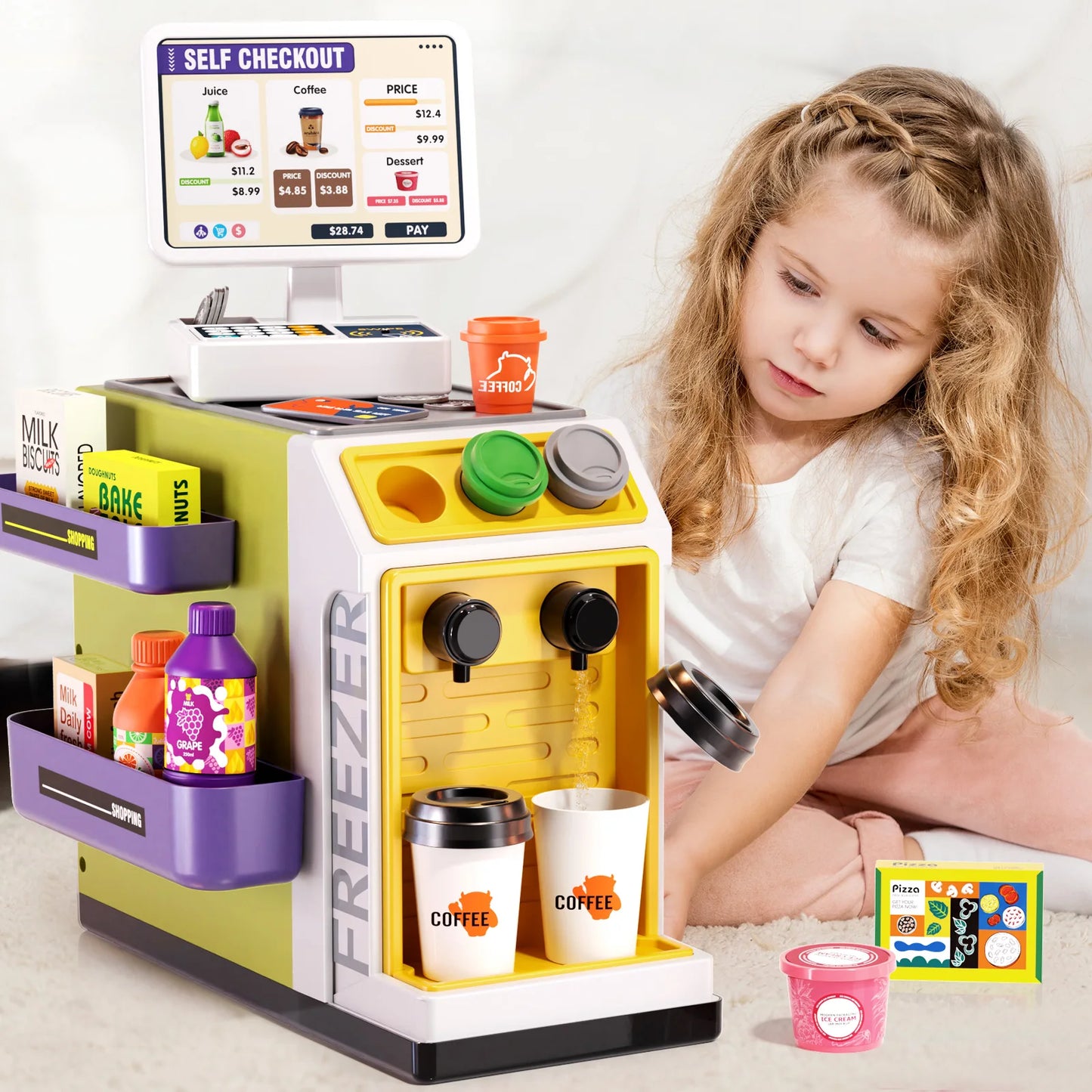 Jovow Children's Supermarket Radio Toy Vending Machine