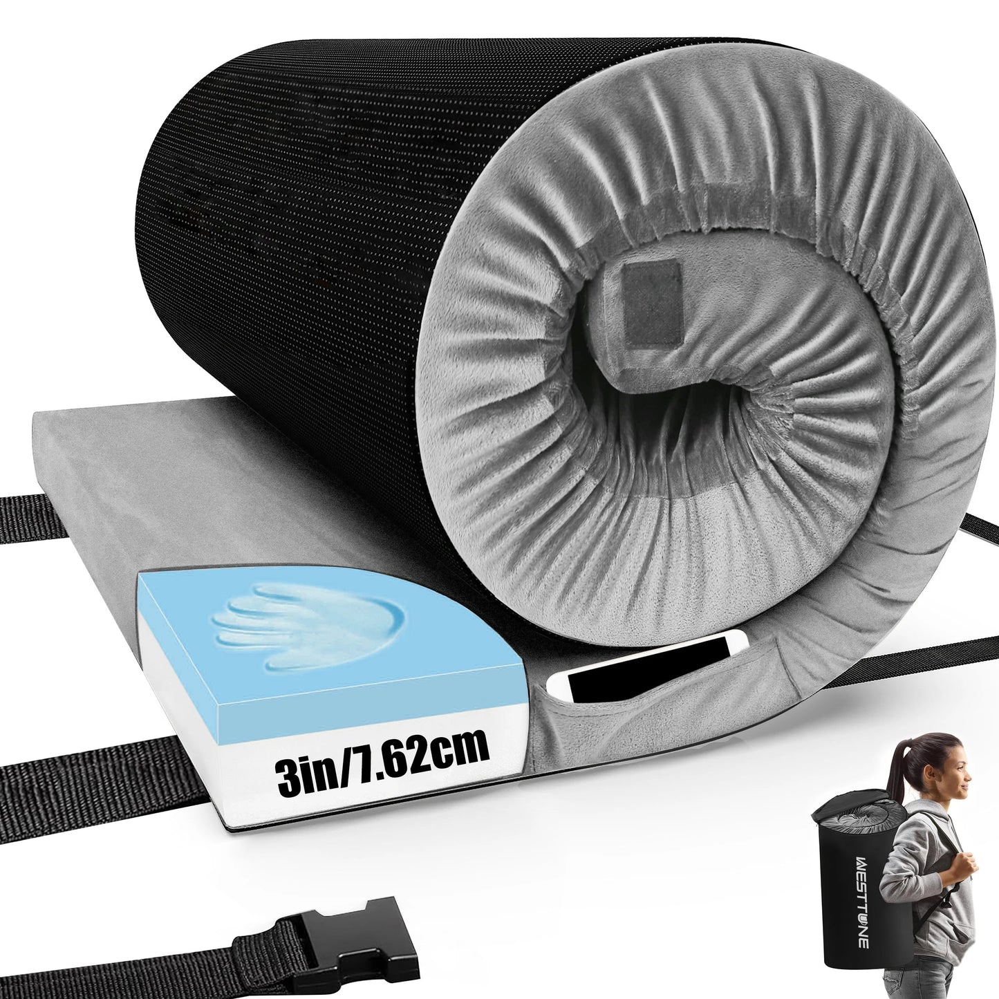 WestTune Memory Foam Camping Sleeping Pad Certipur US - Safety First Gear 25