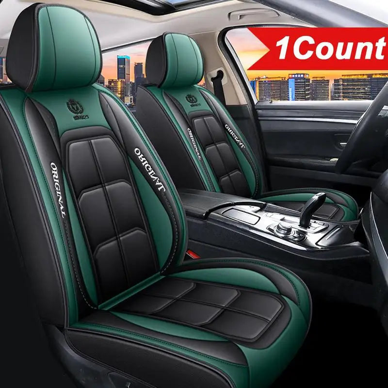 Stylish PU Leather Car Seat Cover for Front Seats - Safety First Gear 25