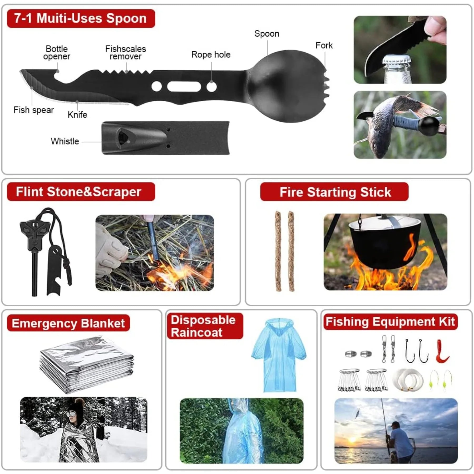 Ultimate Survival Kit with First Aid and Outdoor Gear - Safety First Gear 25
