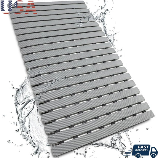 Non Slip Bath Mat with Suction Cups and Fast Drain Holes - Safety First Gear 25