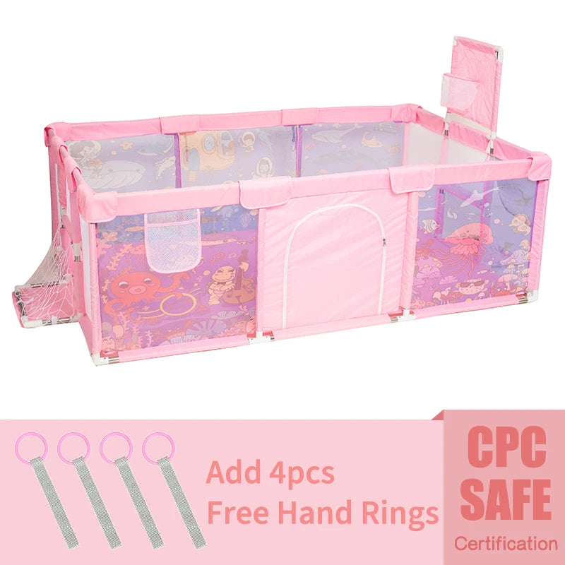 IMBABY Playpen With Basketball Fence For Children Safety