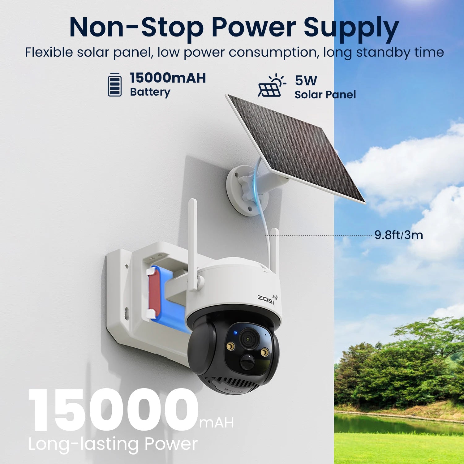 ZOSI 4MP 4G WiFi Outdoor Battery Camera With Solar Charging - Safety First Gear 25