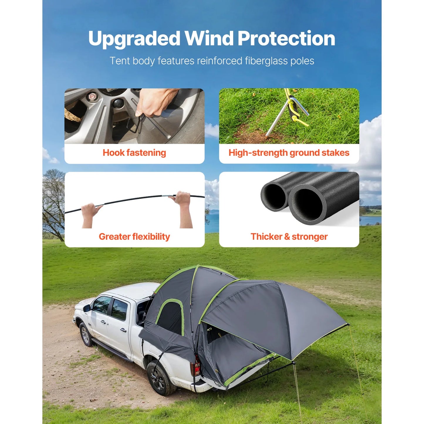 SucceBuy Pickup Truck Bed Tent for Camping Waterproof Expandable Awning - Safety First Gear 25