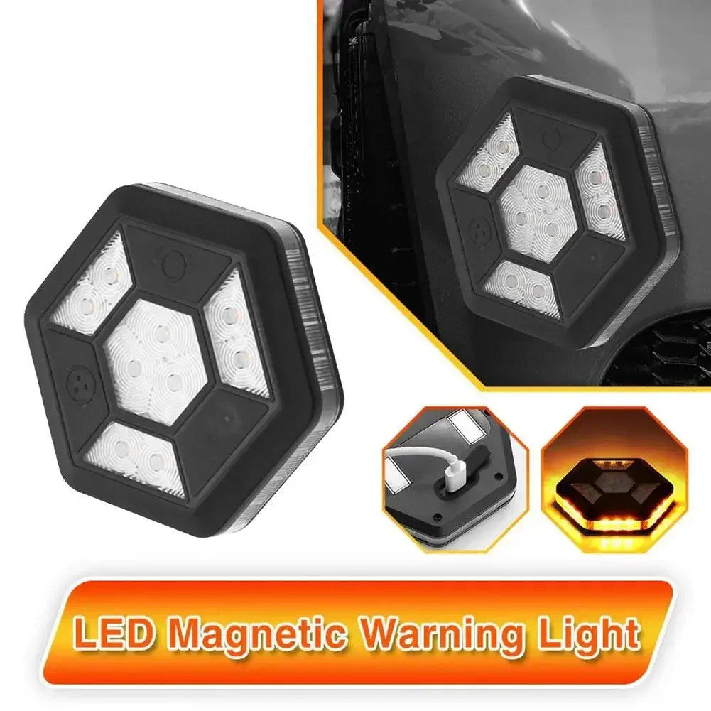 Rotating LED Magnetic Warning Light Rechargeable Traffic Safety Signal