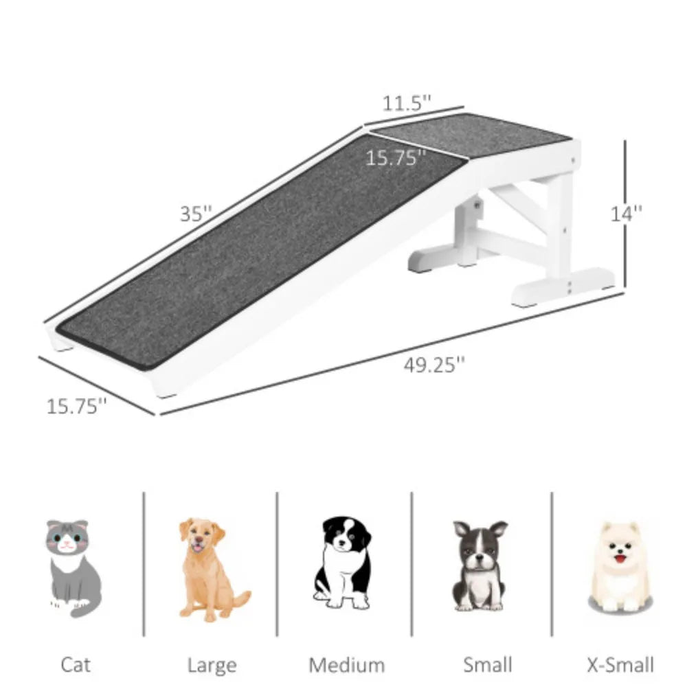 Pet Ramp For Dogs And Cats With Non-slip Carpet - Safety First Gear 25