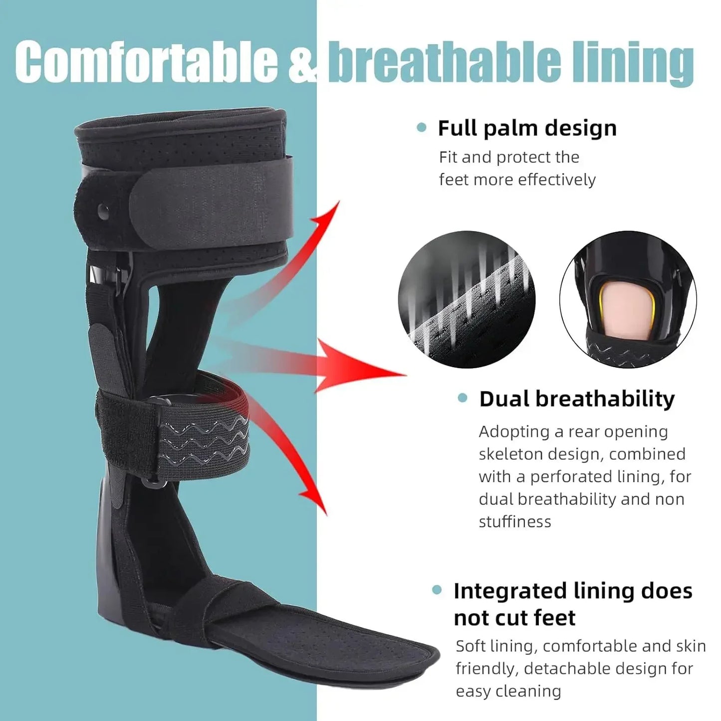 Adjustable AFO Foot Drop Support Brace-Medical Ankle Foot Orthosis-for Men & Women Stroke, MS, Hemiplegia Foot Drop