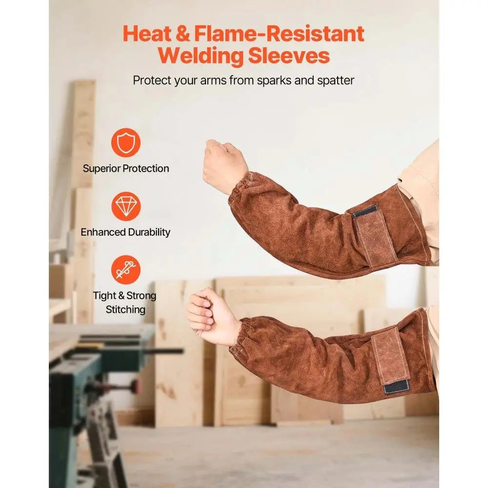 Hign Concerned Heavy Duty Cowhide Leather Welding Sleeves - Safety First Gear 25