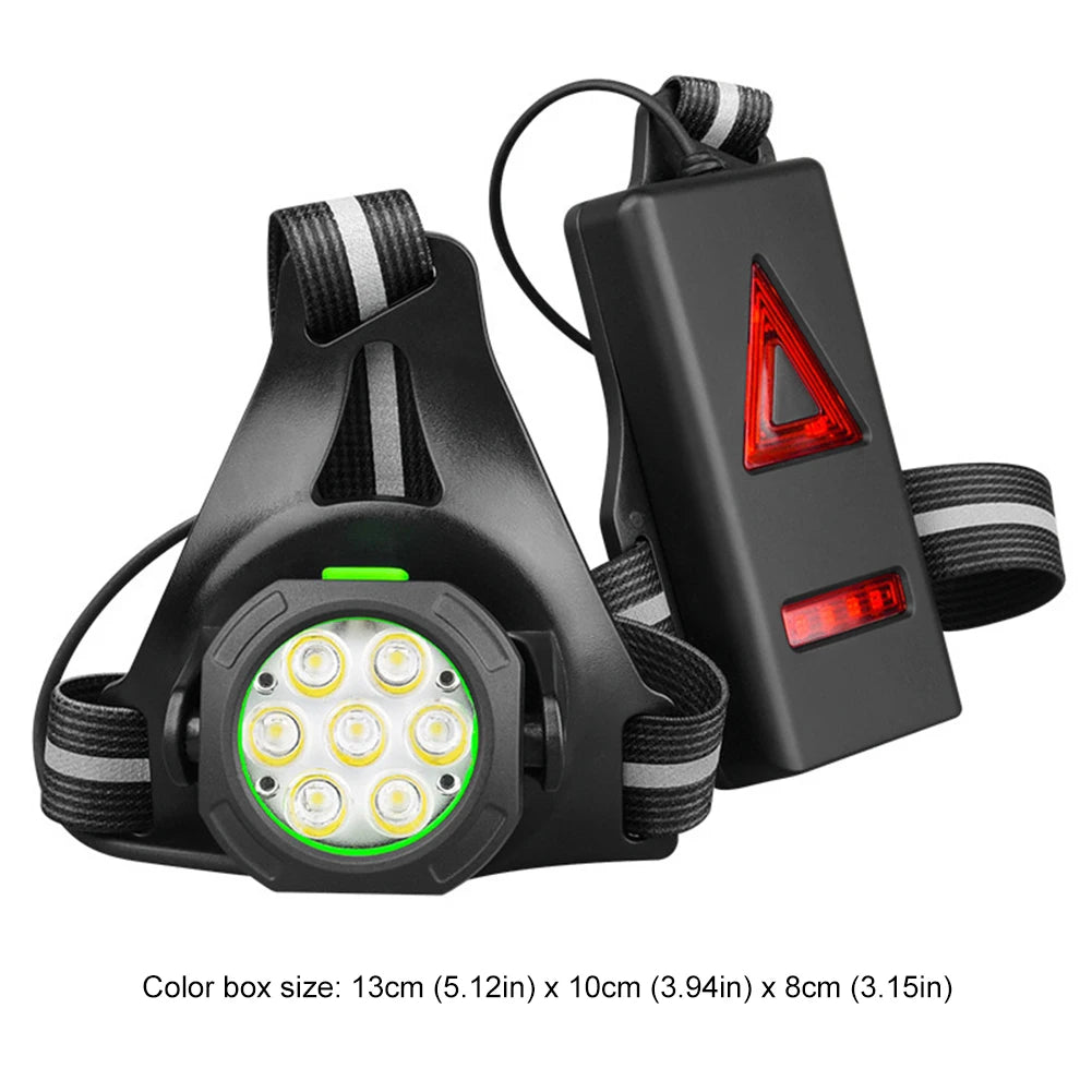 LED Cycling Chest Light 3 Modes Ultra Bright Safety Lamp Adjustable Lightweight Chest Run Light 360LM for Camping Hiking Running