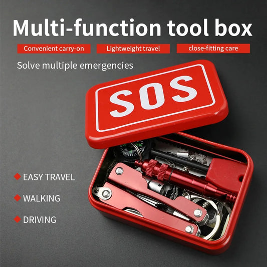 Hign-concerned SOS Emergency Fieldcraft Survival Toolkit Box For Outdoor Expeditions - Safety First Gear 25
